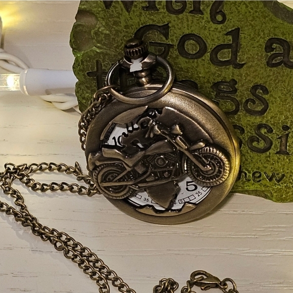 Bronze Motorcycle Pocket Watch - Picture 4 of 4